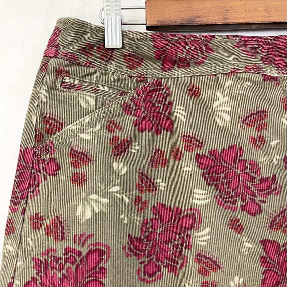 Eddie Bauer Corduroy Skirt Womens 10 Floral Boho Indie Cottagecore Goblincore - Picture 2 of 10